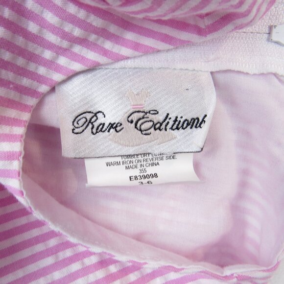 Rare Editions Baby Girl Dress Size 3-6 Months Seersucker Pink & White Striped - Picture 4 of 9